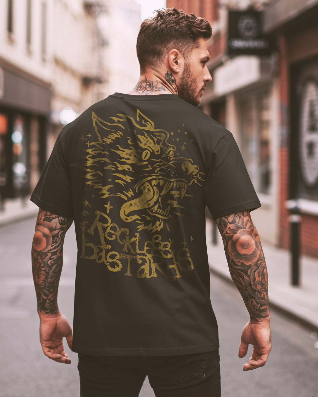 Reckless Bastards - Vintage-Inspired Unisex T-shirt, Casual Cool Apparel, Perfect for Tattoo Lovers, Streetwear Style