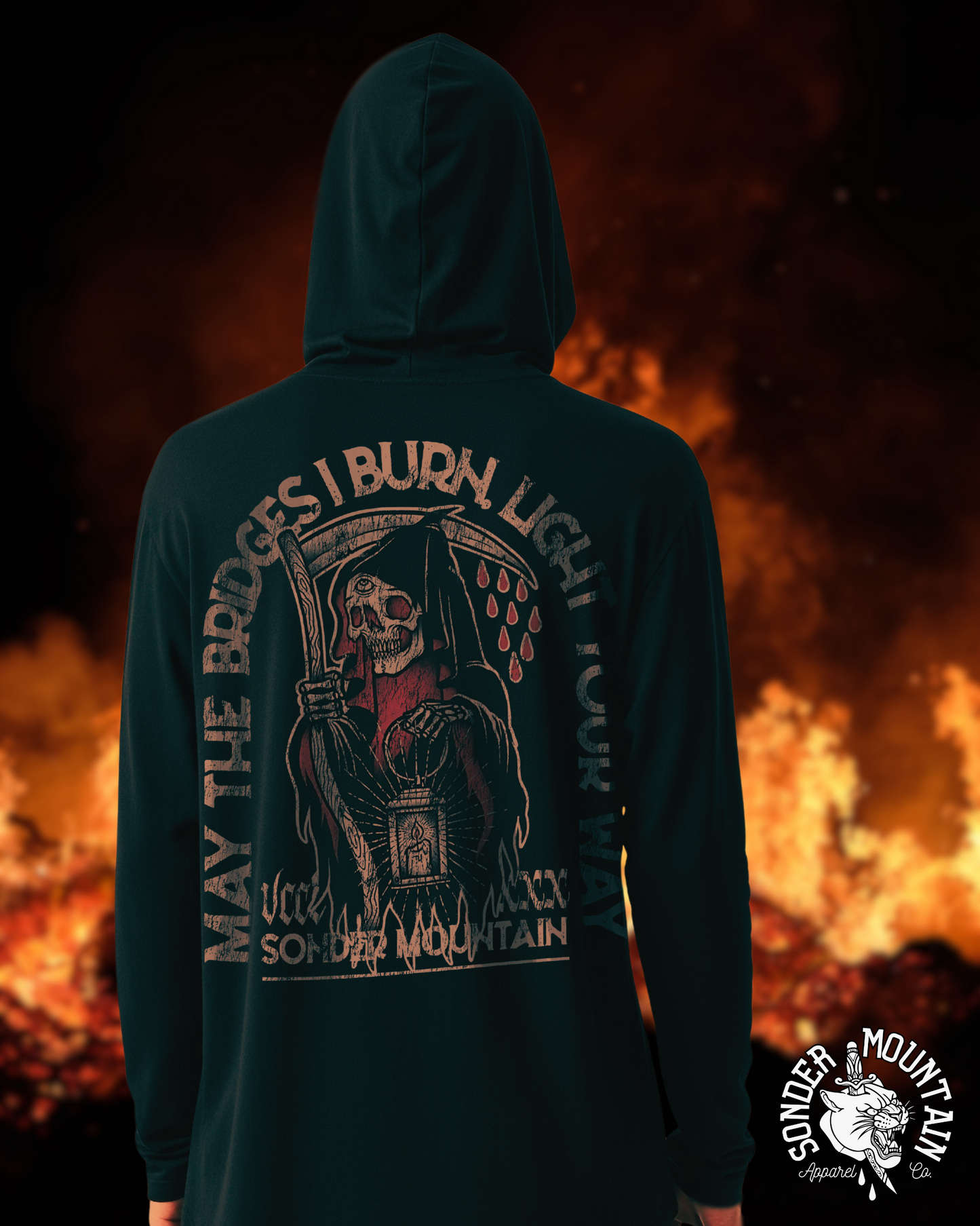 Light Your Way - Reaper Hooded long-sleeve tee