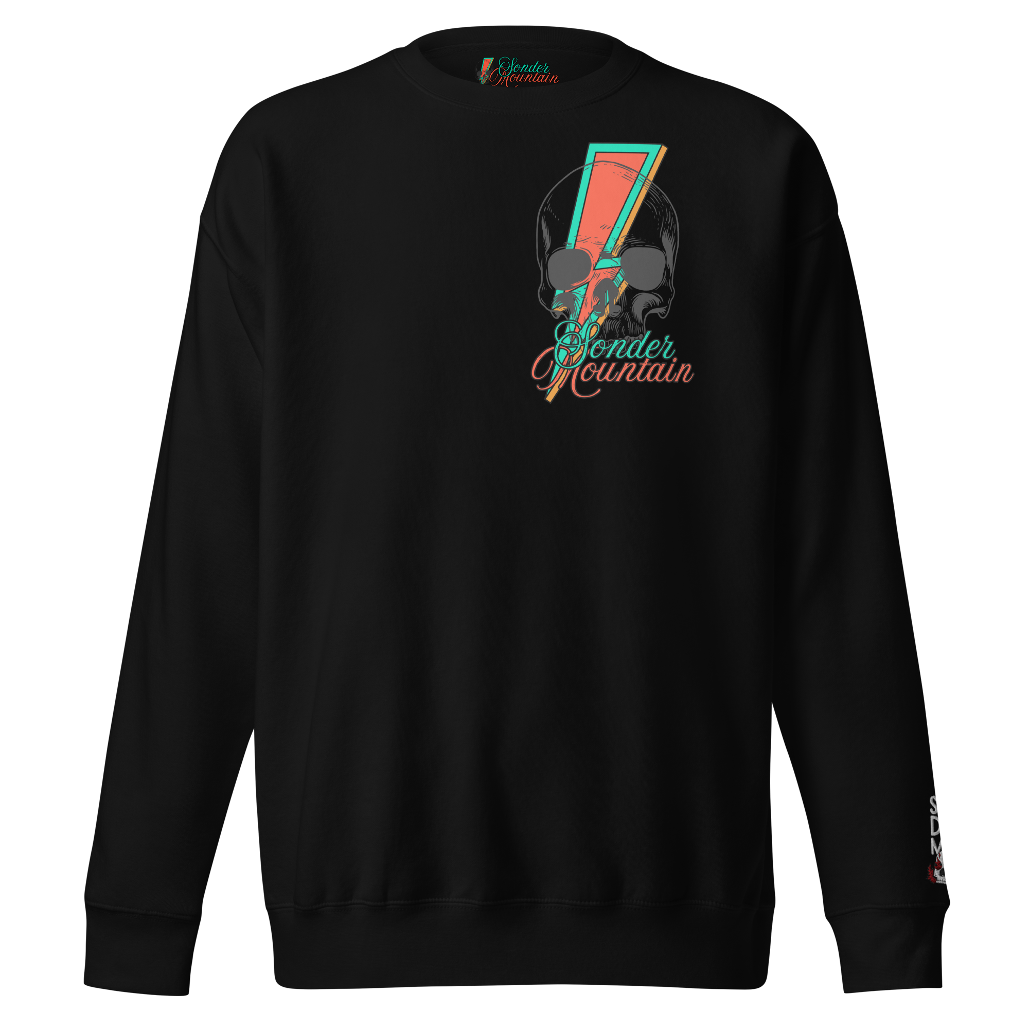 Forever Lost tattoo-inspired unisex premium sweatshirt with charcoal heather cotton-poly blend, front existential graphic, fleece lining, side-seamed construction, and ribbed collar, cuffs, and hem.