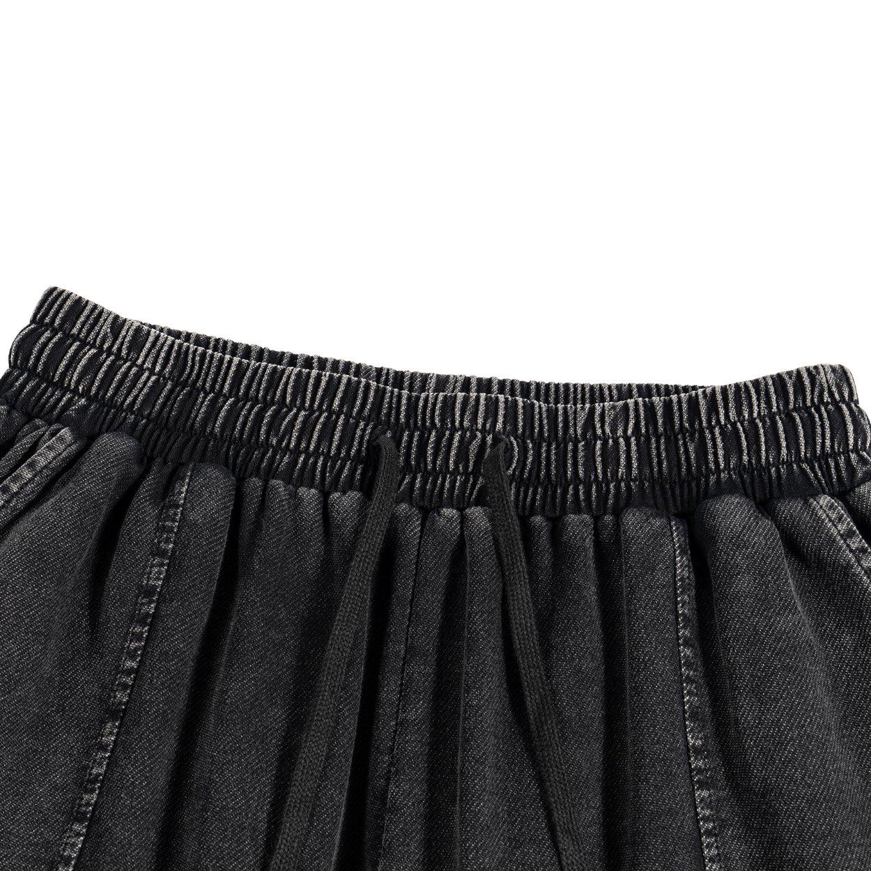 Bones - Snow Wash Drawstring Cotton Denim Pants