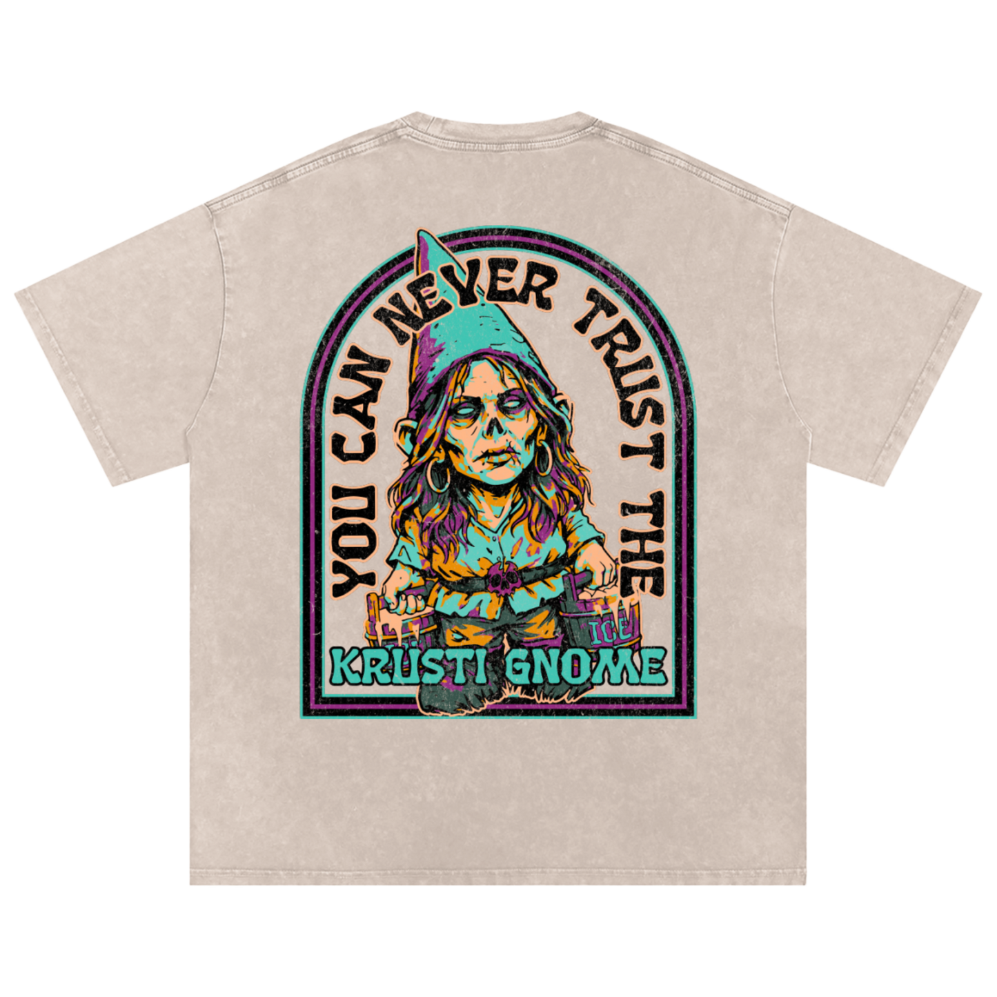 Krusti Gnome - Ice Washed Oversized Cotton T-Shirt