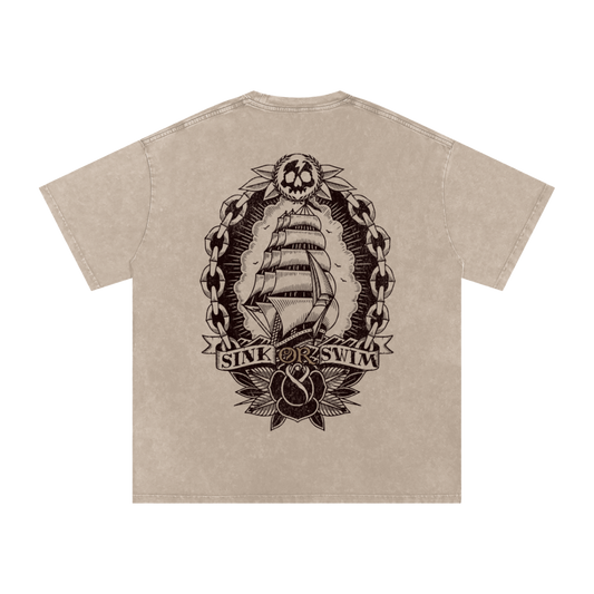 Sink or Swim - Premium Snow Washed Oversized Tee