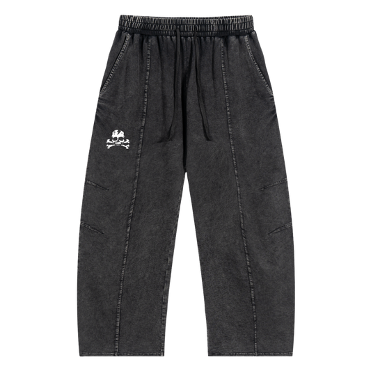 Bones - Snow Wash Drawstring Cotton Denim Pants