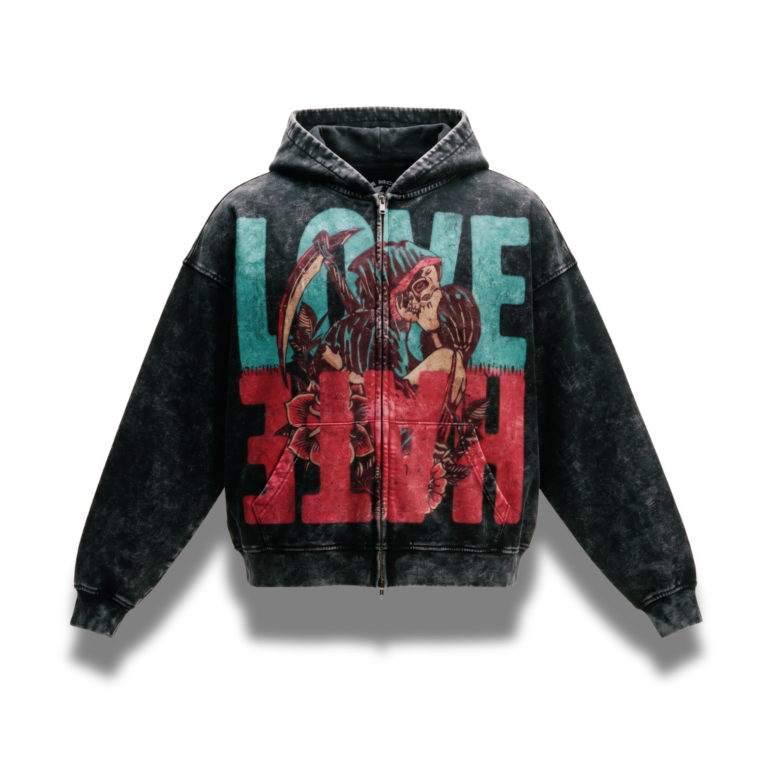 Love Hate (Limited Edition) - Stone Washed Zip Up Hoodie – Sonder