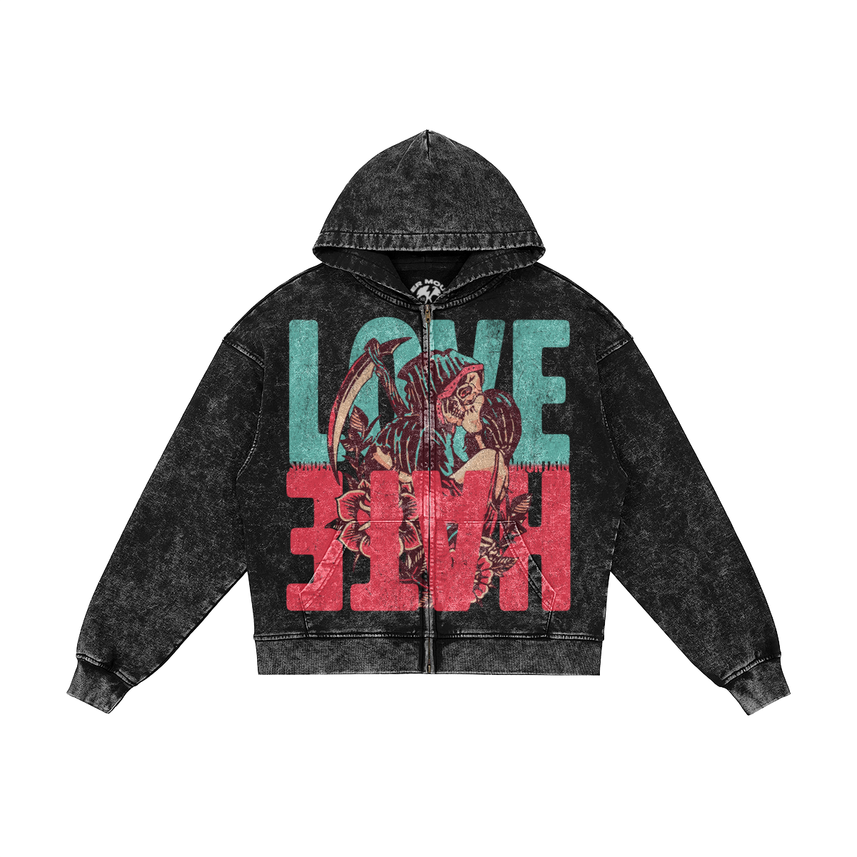 Love Hate (Limited Edition) - Stone Washed Zip Up Hoodie – Sonder