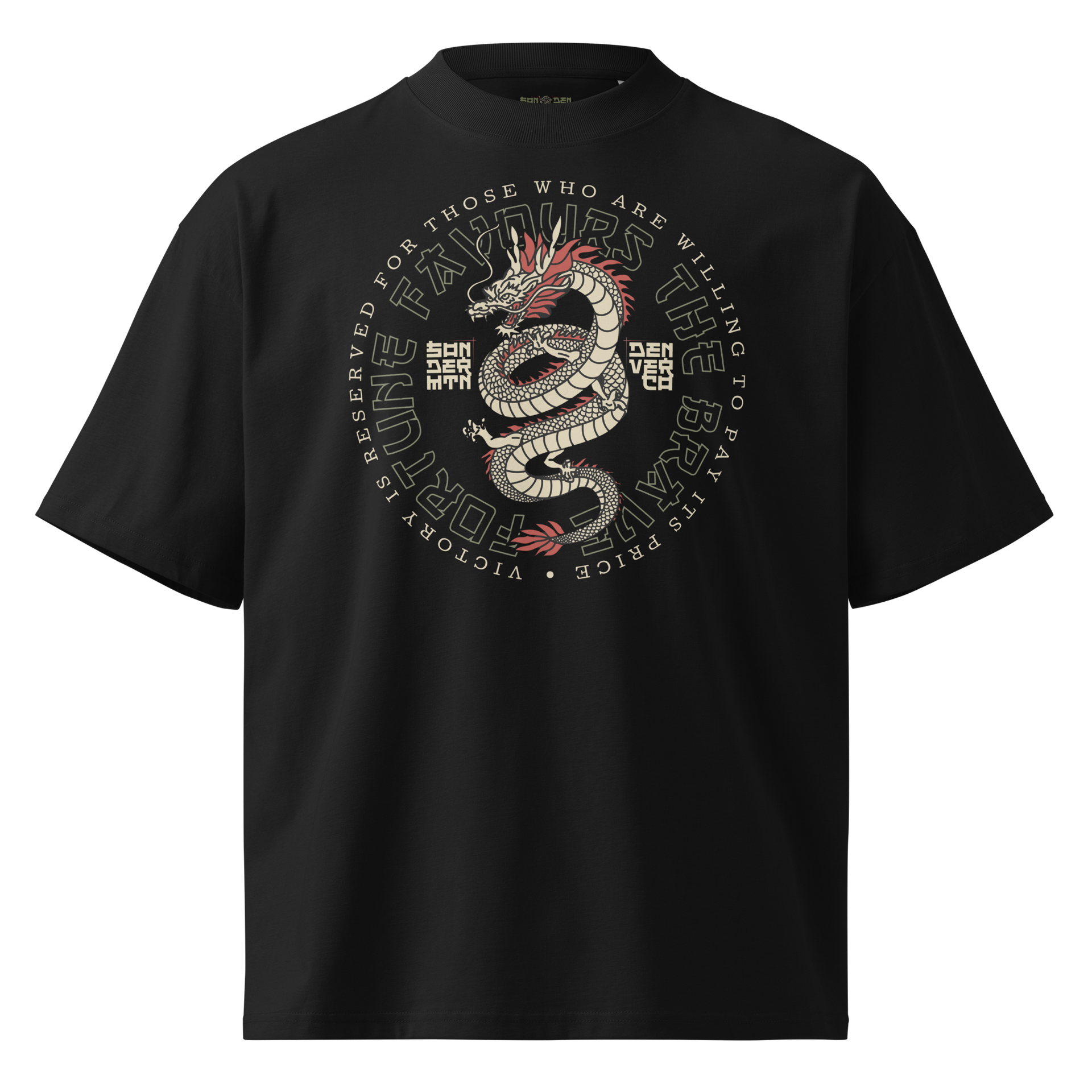 Victory - Tattooed organic oversized high neck t-shirt