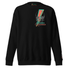 Forever Lost tattoo-inspired unisex premium sweatshirt with charcoal heather cotton-poly blend, front existential graphic, fleece lining, side-seamed construction, and ribbed collar, cuffs, and hem.