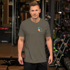 “The Light” unisex t-shirt featuring tattoo-style lantern and bird design, 100% combed and ring-spun cotton (Heather variants with polyester), lightweight 4.2 oz/yd², soft stretch, side-seamed construction, shoulder-to-shoulder taping, pre-shrunk, true-to-size fit, made on demand by Sonder Mountain Apparel Co